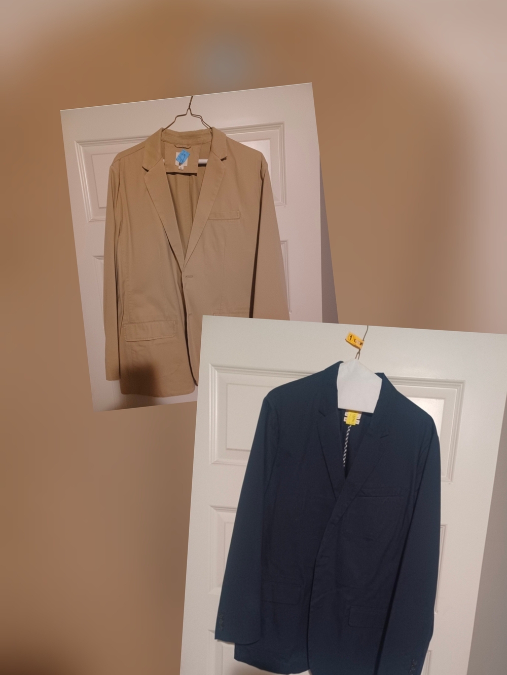 Gap Men's Tan and Navy Lightweight Blazer Jacket. Size XL